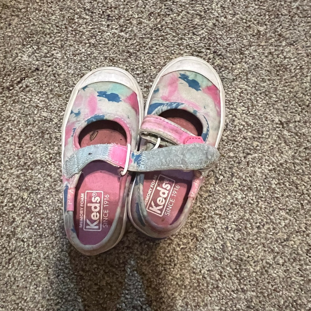 Size four kids. Infant shoes. Worn.